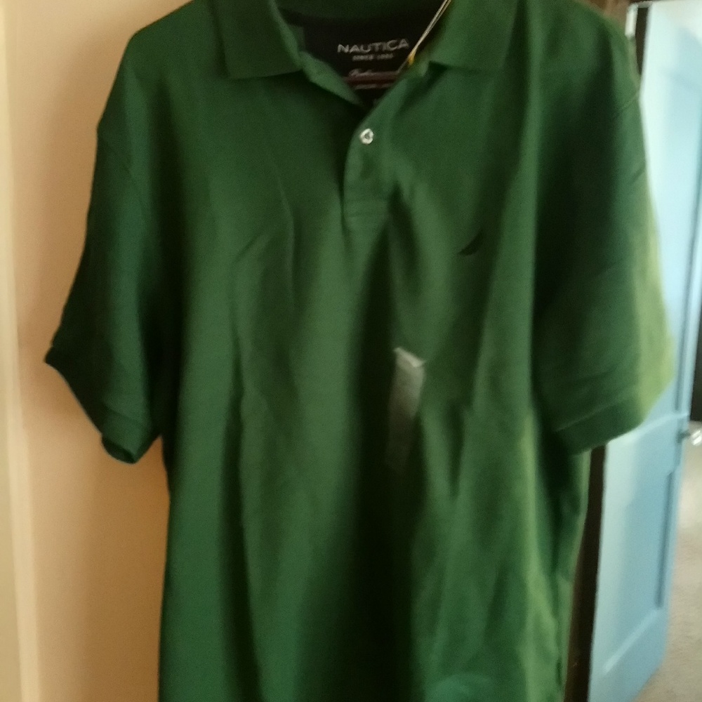 Brand new nautica green mens polo shirt size large
